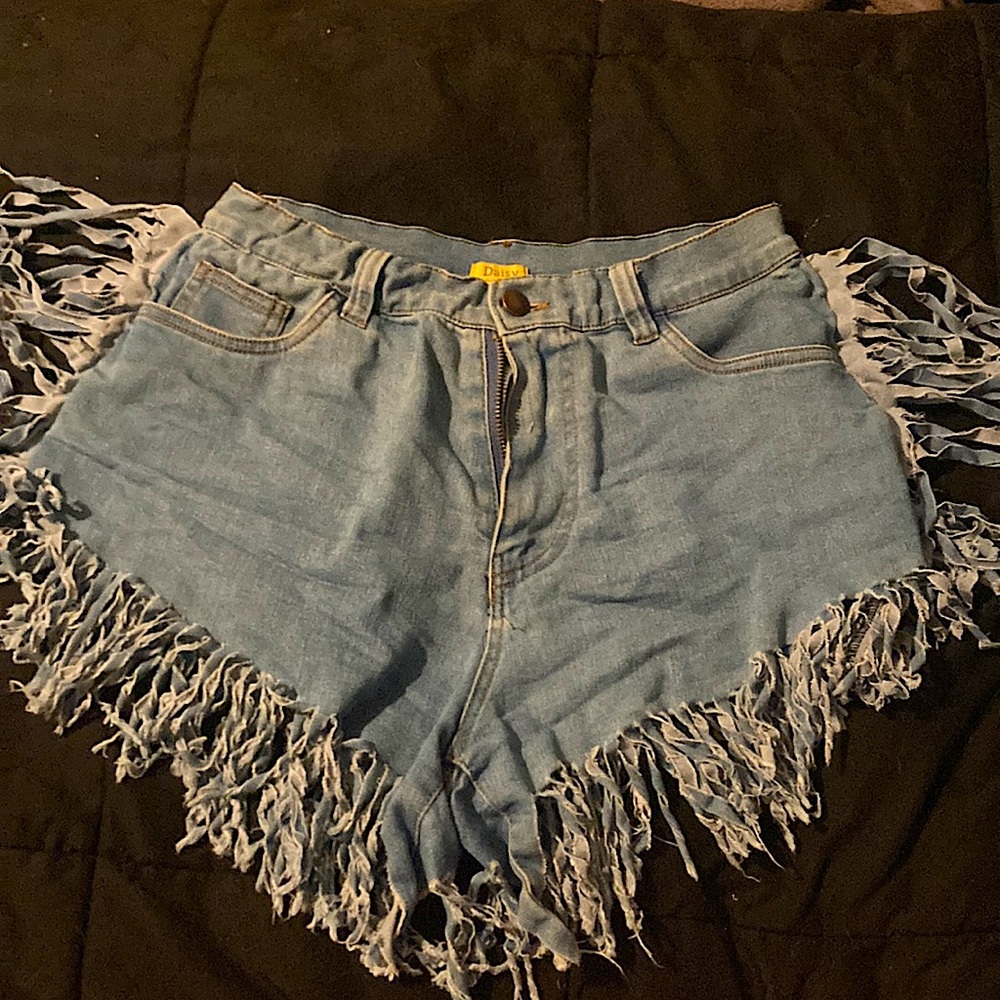 Cute blue Jean shorts flared sides and bottom